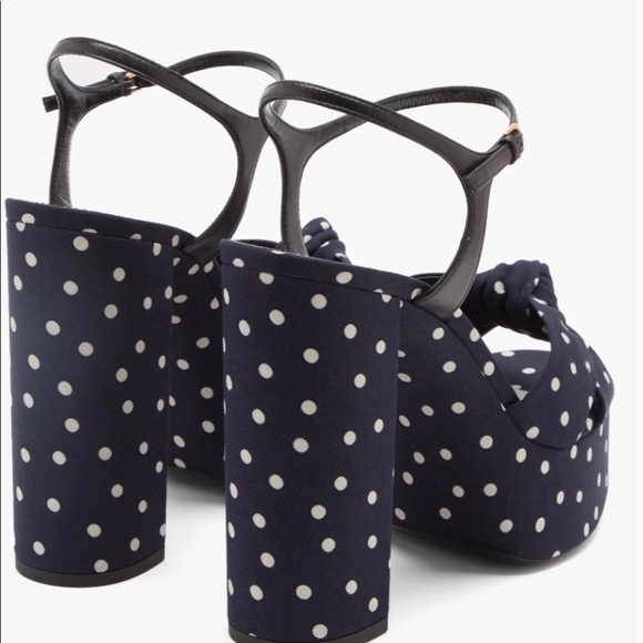 Saint Laurent Bianca  polkadot platform sandals - Picture 2 of 5